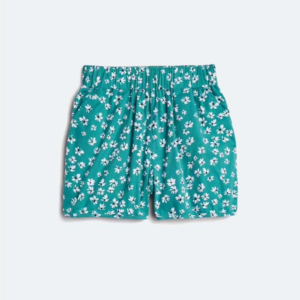 Market & Spruce High Waist Teal and White Floral Shorts